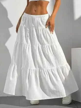 Radically Authentic Flowy Tiered Maxi Skirt Eco My Home Skirt Salty Season LLC ecomyhome.store United States