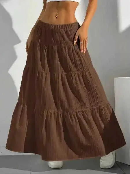Radically Authentic Flowy Tiered Maxi Skirt Eco My Home Skirt Salty Season LLC ecomyhome.store United States