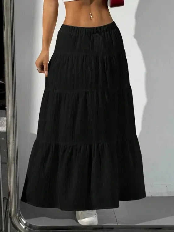 Radically Authentic Flowy Tiered Maxi Skirt Eco My Home Skirt Salty Season LLC ecomyhome.store United States