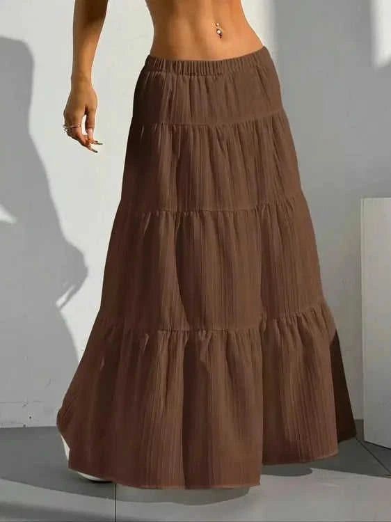 Radically Authentic Flowy Tiered Maxi Skirt Eco My Home Skirt Salty Season LLC ecomyhome.store United States