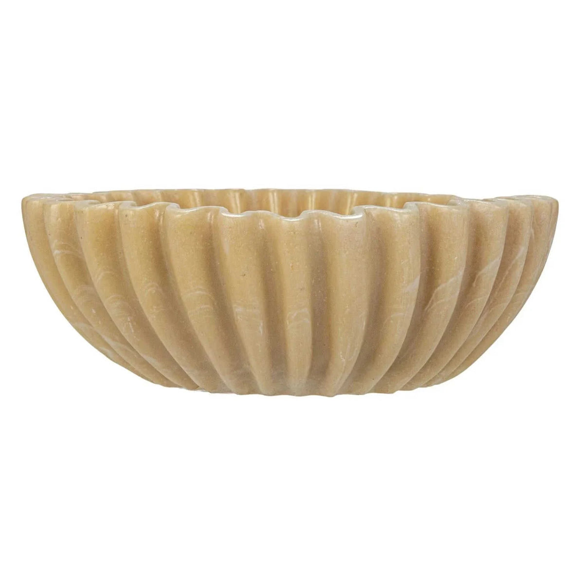 Resin Pleated Bowl Eco My Home Decorative Bowls White Cliff Studio ecomyhome.store United States