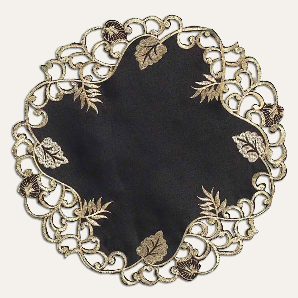 Black Gold Doilies – Midnight Gold, 15 Inch