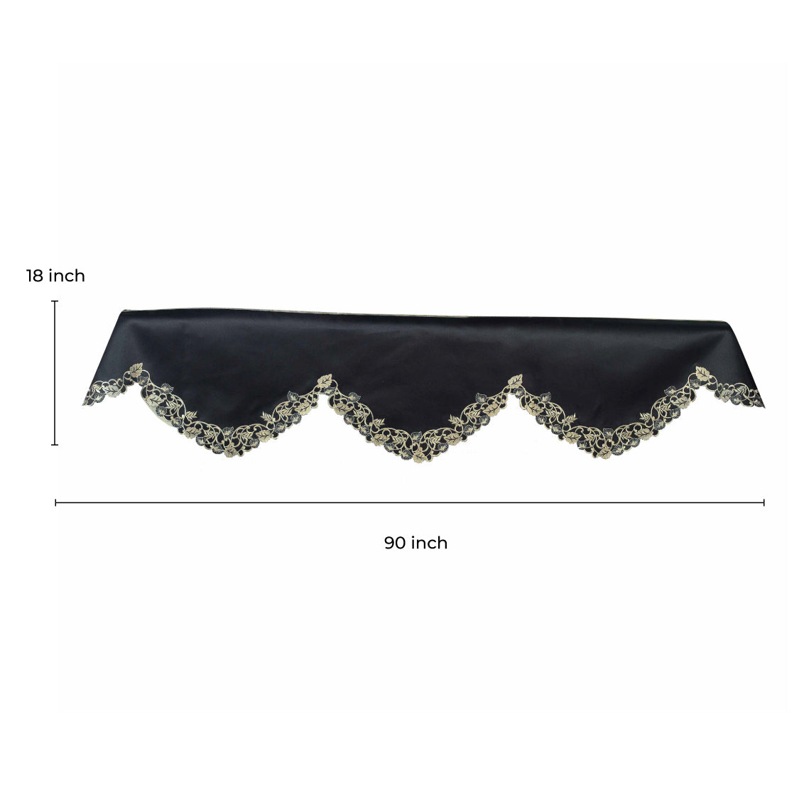 Midnight Gold – Black Gold Mantel Scarf, Tarantino Collection Decorative Home Accent 18*90 Inch