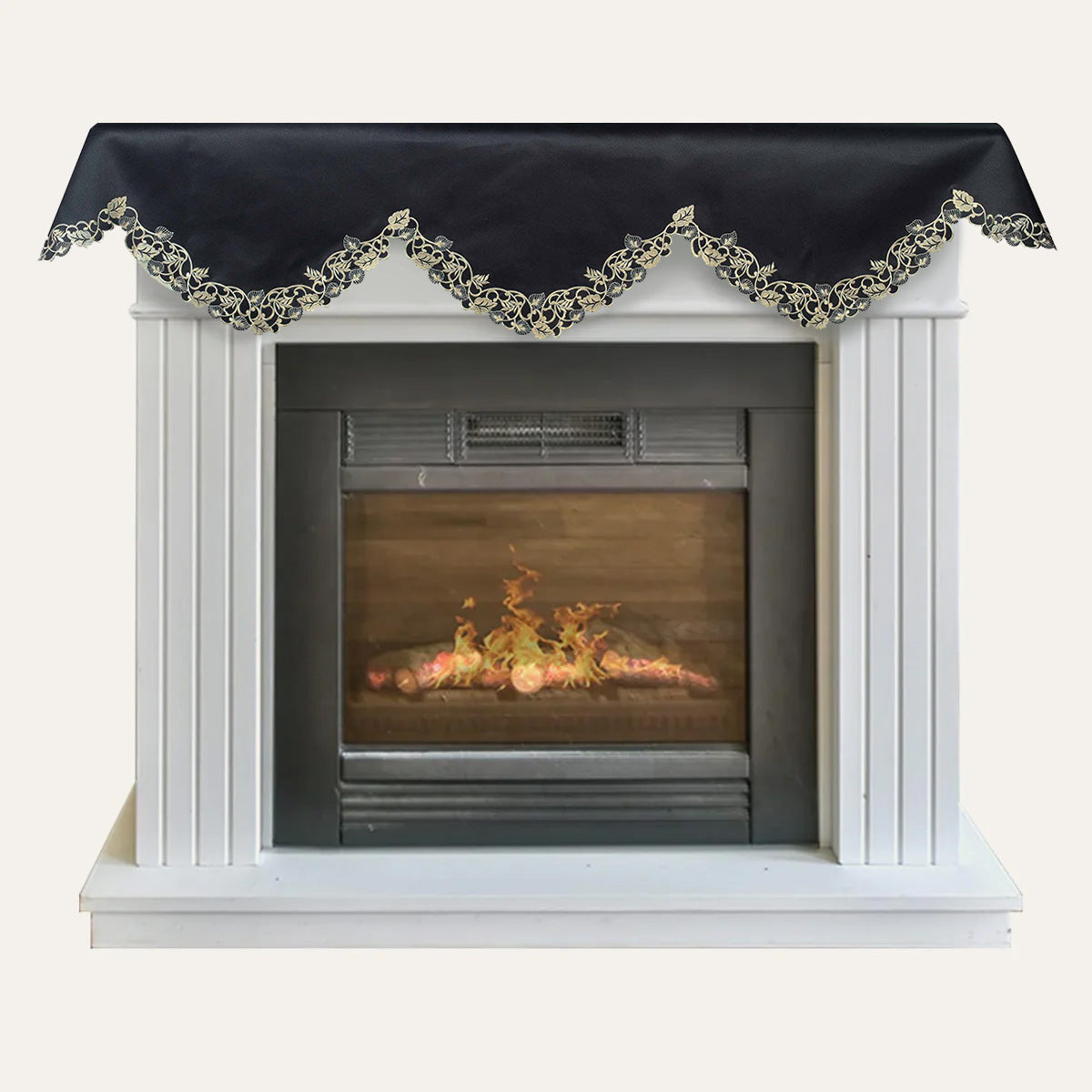 Black Gold Mantel Scarf – Midnight Gold, 18x90 Inch