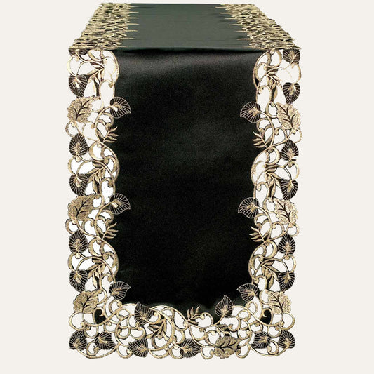 Black Gold Table Runner – Midnight Gold, 14x108 Inch