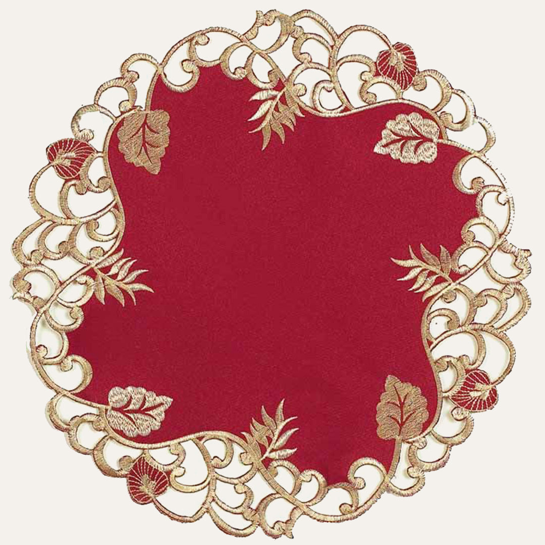 Burgundy Gold Doilies – Royal Garnet, 15 Inch