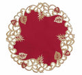 Royal Garnet – Burgundy Gold Table Doilies, Tarantino Collection Elegant Home Décor 15 inch
