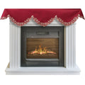 Royal Garnet – Burgundy Gold Mantel Scarf, Tarantino Collection Elegant Home Accent 18*90 Inch