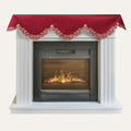 Burgundy Mantel Scarf – Rustic Fireplace Decor | Polyester Embroidered Table Linen Protector 18x90 Inch