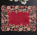 Royal Garnet – Burgundy Gold Table Placemats, Tarantino Collection Elegant Dining Décor 12*18 inch