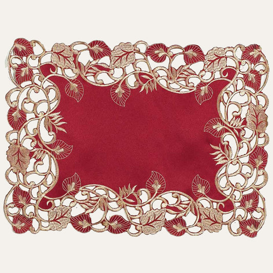 Burgundy Gold Placemats – Royal Garnet, 12x18 Inch