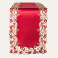 Burgundy Gold Table Runner – Rustic Vintage Dining Table Decor 14x108 Inch