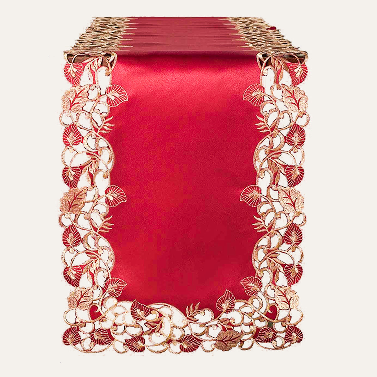 Burgundy Gold Table Runner – Royal Garnet, 14x108 Inch