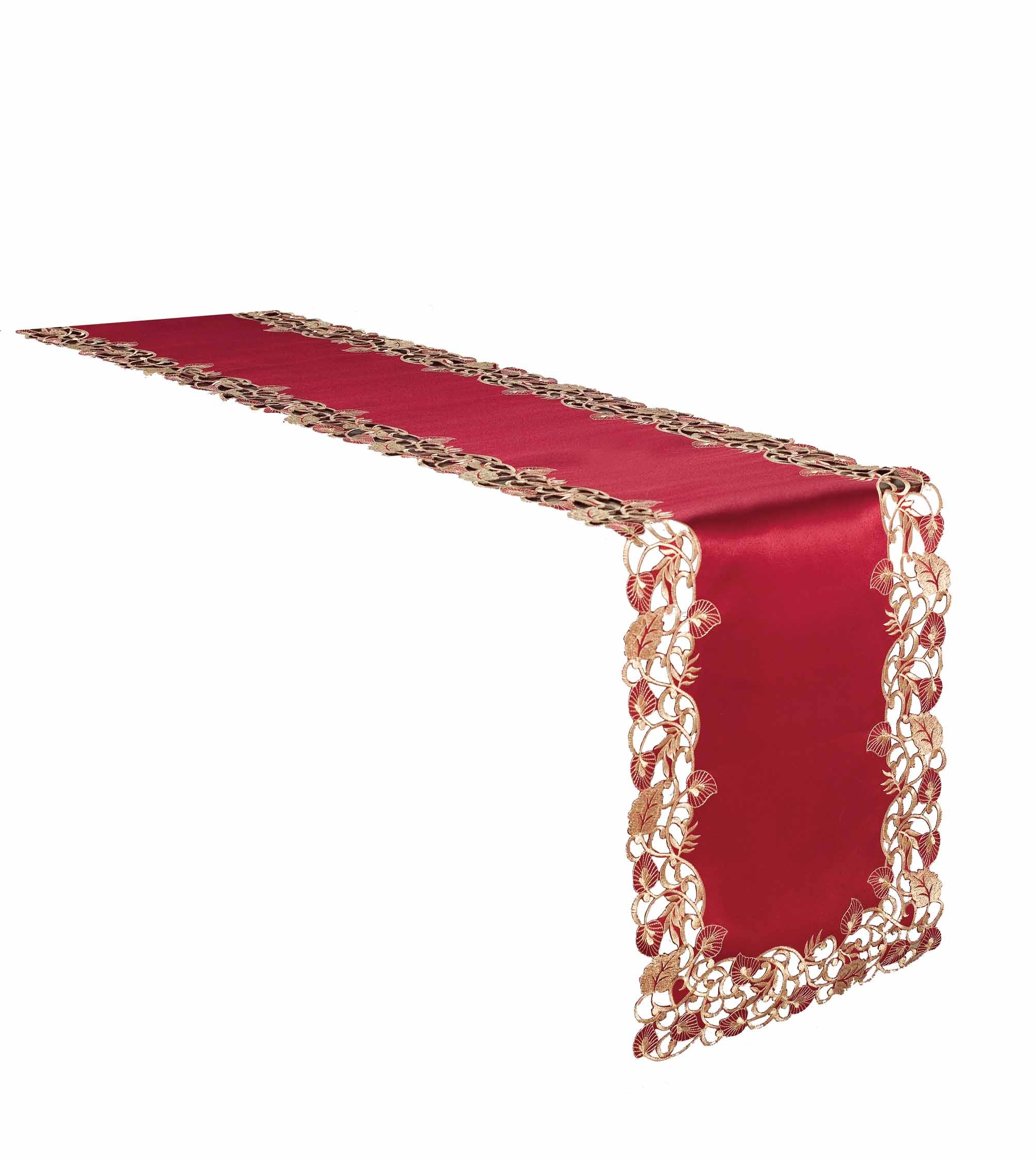 Royal Garnet – Burgundy Gold Table Runner, Tarantino Collection Elegant Home Décor 14*108 inch