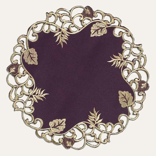 Purple Gold Doilies – Velvet Plum, 15 Inch