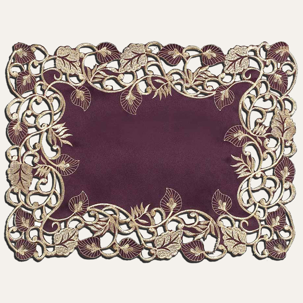 Purple Gold Placemats – Velvet Plum, 12x18 Inch