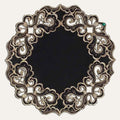 Noir Luxe – Black Gold Table Doilies, Granada Collection Modern Decorative Runner 15 inch