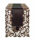 Noir Luxe – Black Gold Table Runner, Granada Collection Modern Decorative Runner 14*108 inch