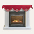 Crimson Glow – Burgundy Gold Mantel Scarf, Granada Collection Elegant Decorative Home Décor 18*90 Inch