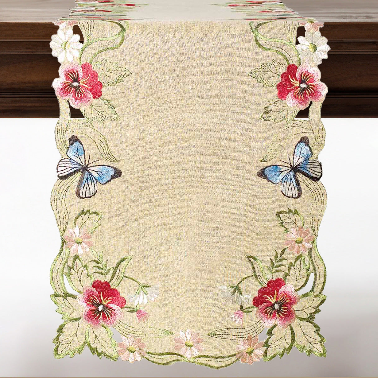 Sandy Dune – Beige Table Runner, Maliana Collection Elegant Dining Table Décor 14*108 inch