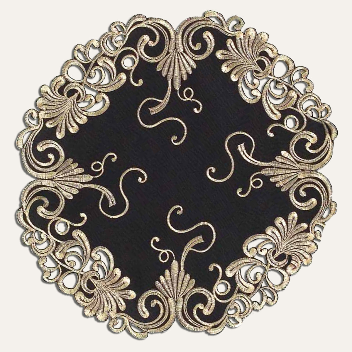 Black Gold Doilies – Golden Night, 15 Inch
