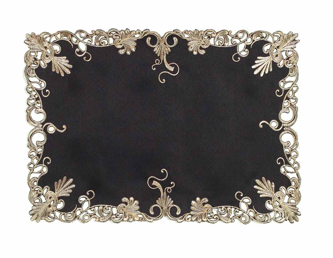 Black Gold Placemats – Chantelle, 12x18 Inch
