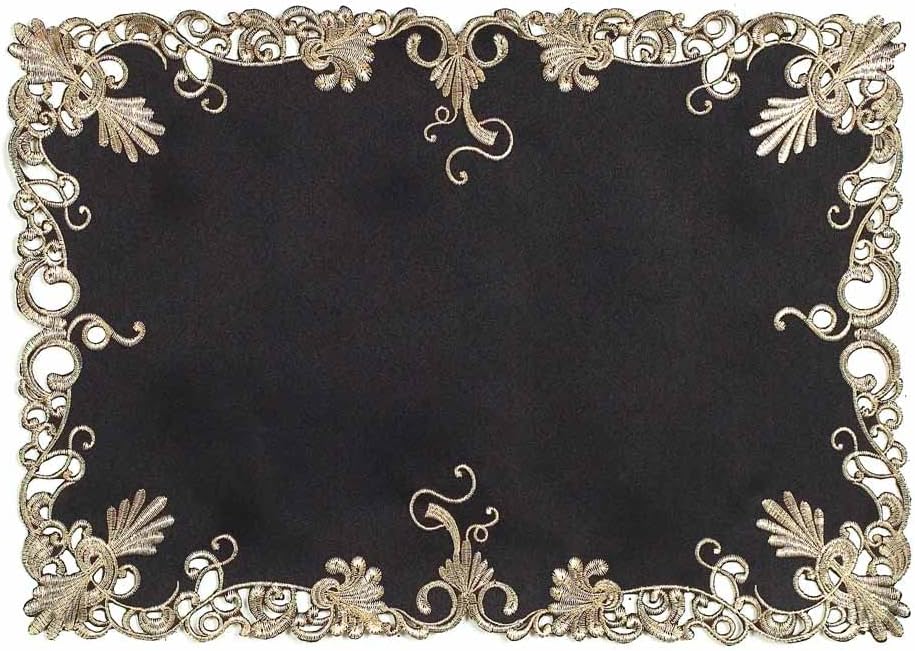 Black Gold Placemats – Chantelle, 12x18 Inch