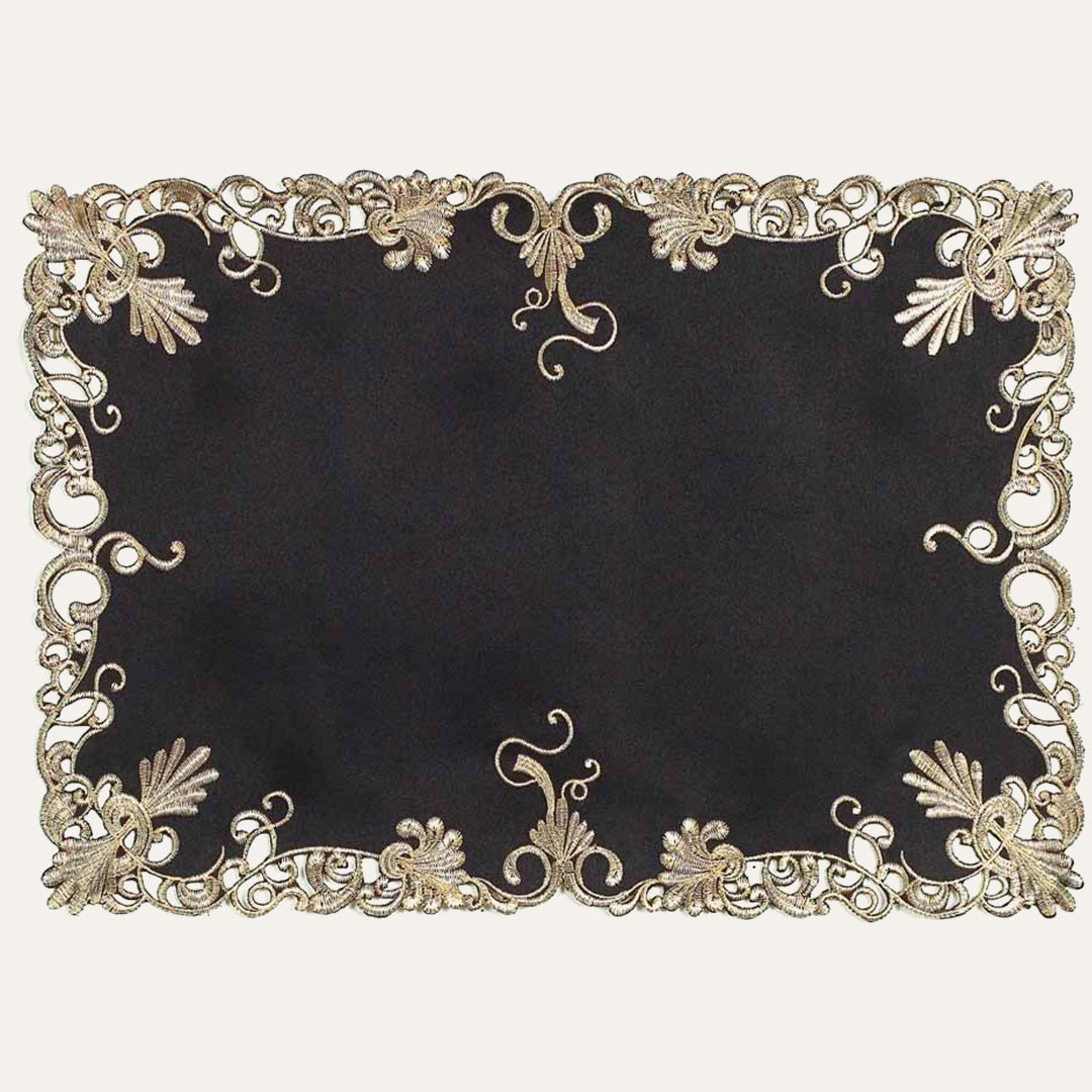 Black Gold Placemats – Chantelle, 12x18 Inch