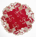 Burgundy Charm – Burgundy Gold Table Doilies, Chantelle Collection Artistic Table Décor 15 inch