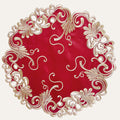 Burgundy Gold Doilies – 15 Inch Polyester Embroidered Table Doilies | Chantelle Collection