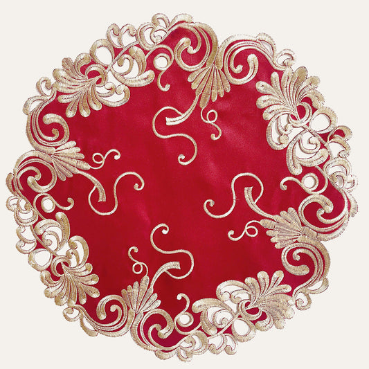 Burgundy Gold Doilies – Burgundy Charm, 15 Inch