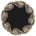 Ebony Bloom – Black Gold Table Doilies, Anyce Collection Elegant Decorative Runner 15 inch
