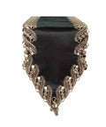 Ebony Bloom – Black Gold Table Runner, Anyce Collection Elegant Decorative Runner 14*108 inch