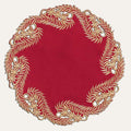 Wine Grace – Burgundy Gold Table Doilies, Anyce Collection Modern Dining Décor 15 inch