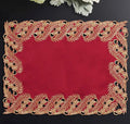Wine Grace – Burgundy Gold Table Placemats, Anyce Collection Modern Dining Décor 12*18 inch