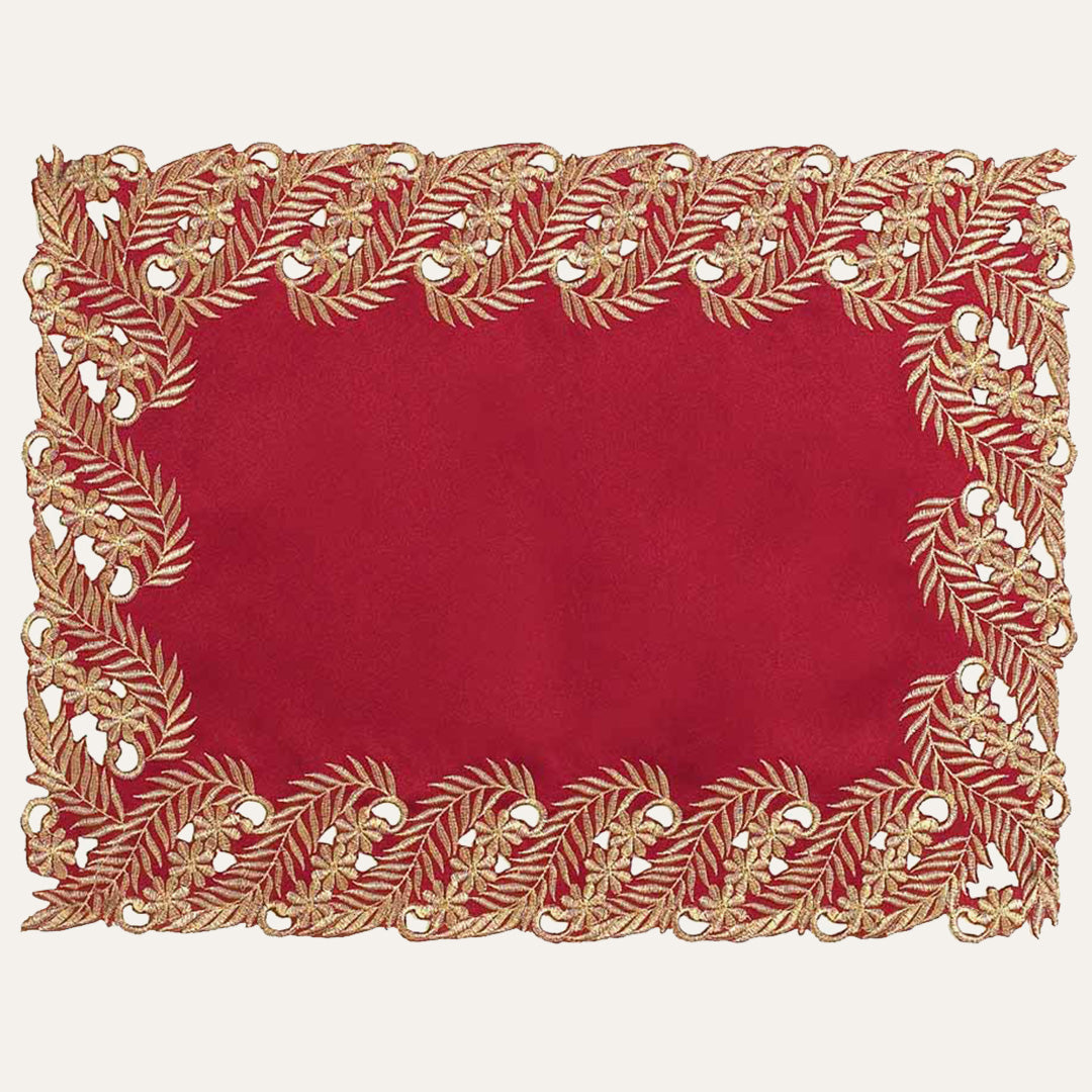 Burgundy Gold Placemats – Wine Grace, 12x18 Inch