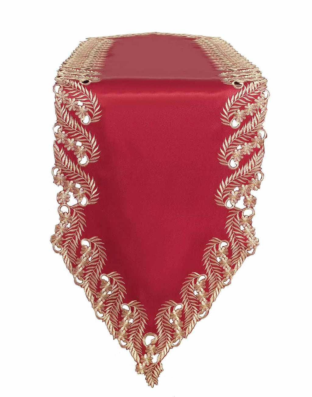 Wine Grace – Burgundy Gold Table Runner, Anyce Collection Modern Dining Accent 14*108 inch