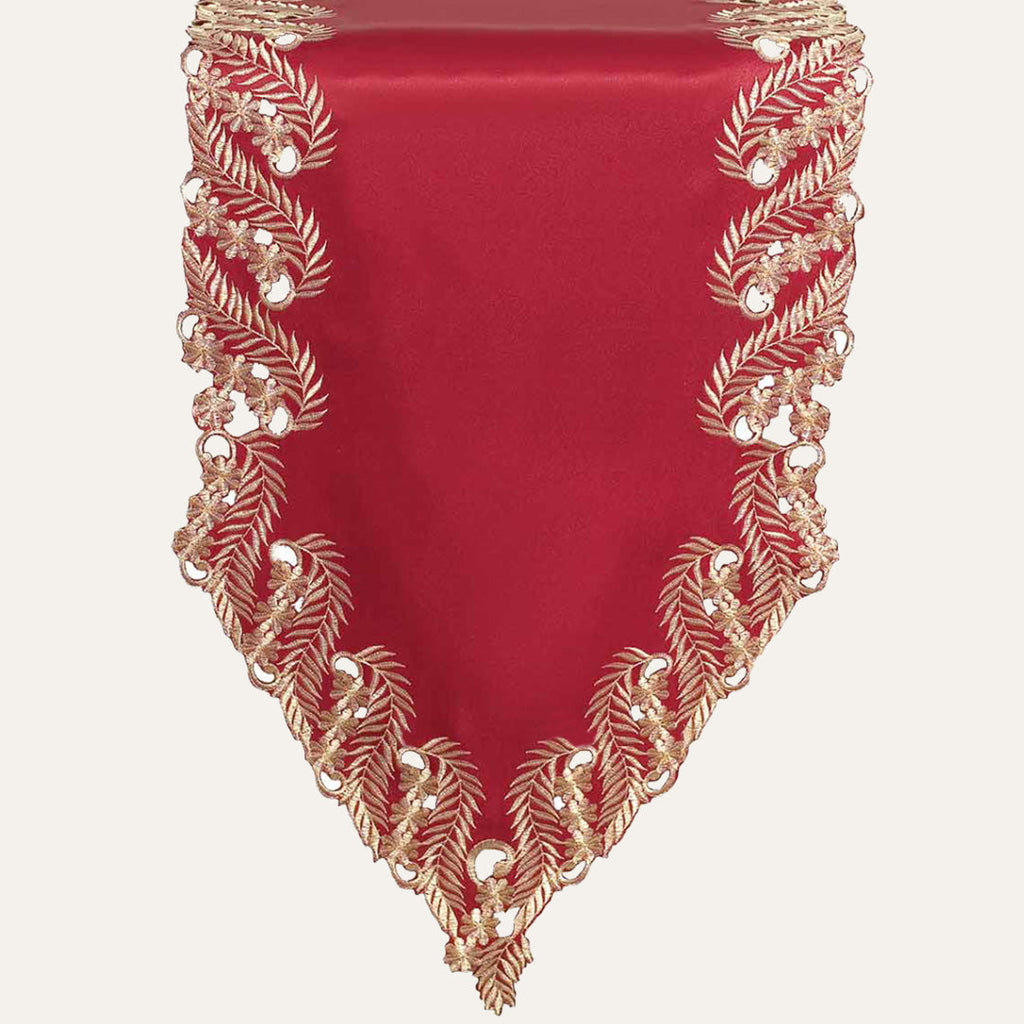 Wine Grace – Burgundy Gold Table Runner, Anyce Collection Modern Dining Accent 14*108 inch
