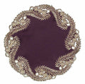 Violet Dream – Plum Gold Table Doilies, Anyce Collection Artistic Home Table Décor 15 inch