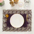 Violet Dream – Plum Gold Table Placemats, Anyce Collection Artistic Dining Décor 12*18 inch