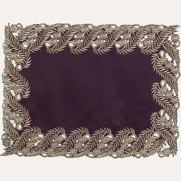 Violet Dream – Plum Gold Table Placemats, Anyce Collection Artistic Dining Décor 12*18 inch