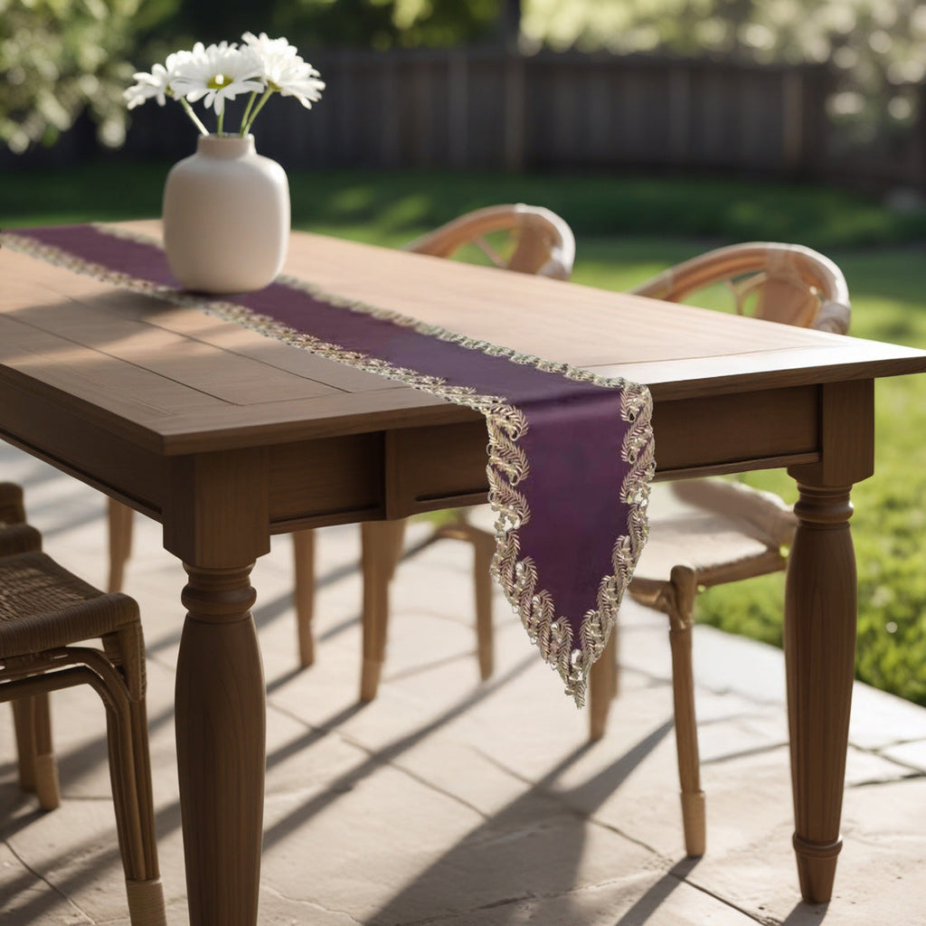 Violet Dream – Plum Gold Table Runner, Anyce Collection Artistic Home Table Décor 14*108 inch