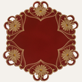 Imperial Red – Gold Lace Red Doilies, The Imperial Red Collection European Embroidery Décor 15 inch