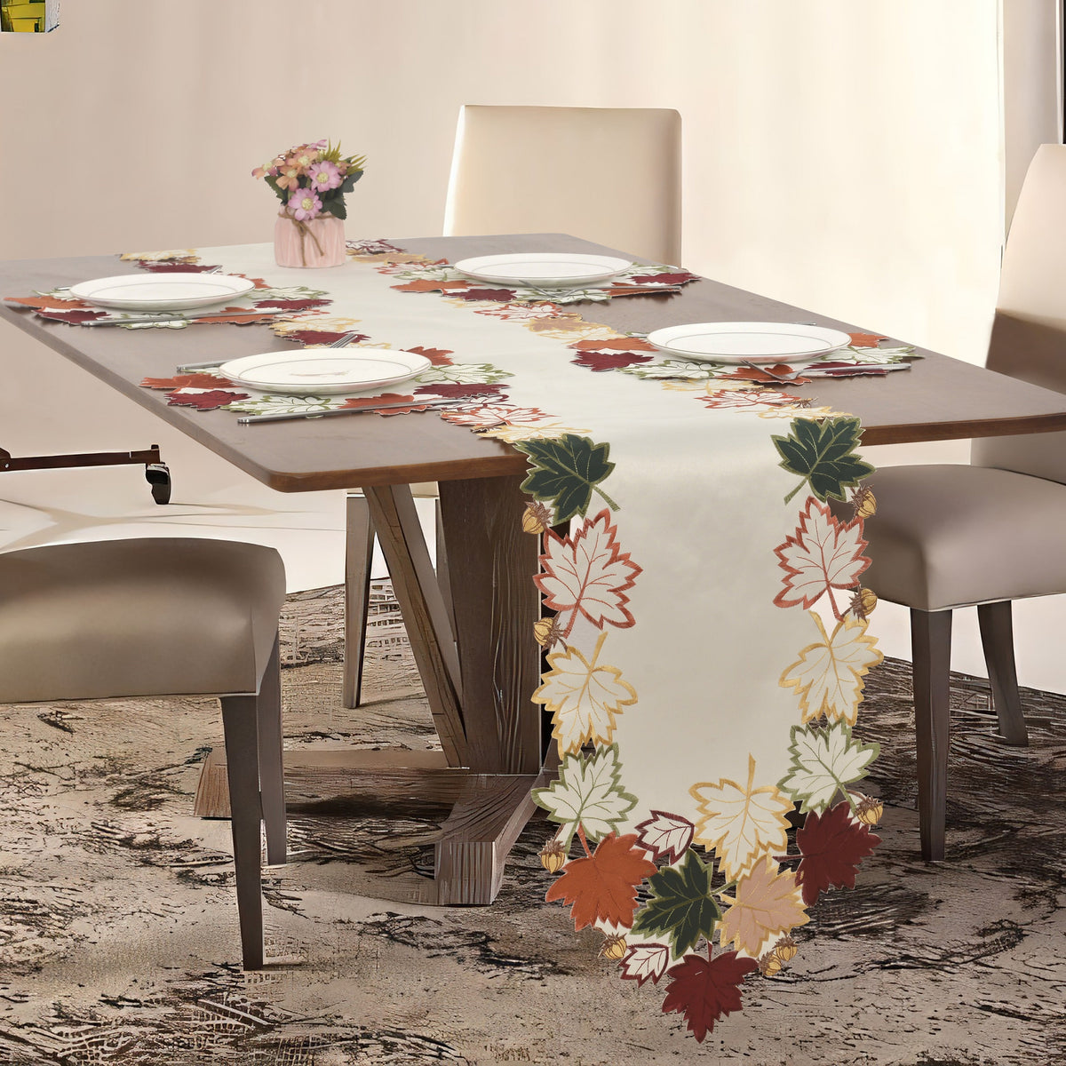 Cream White Doilies – Round Linen Placemats | Embroidered Dining Table Decor 15 Inch