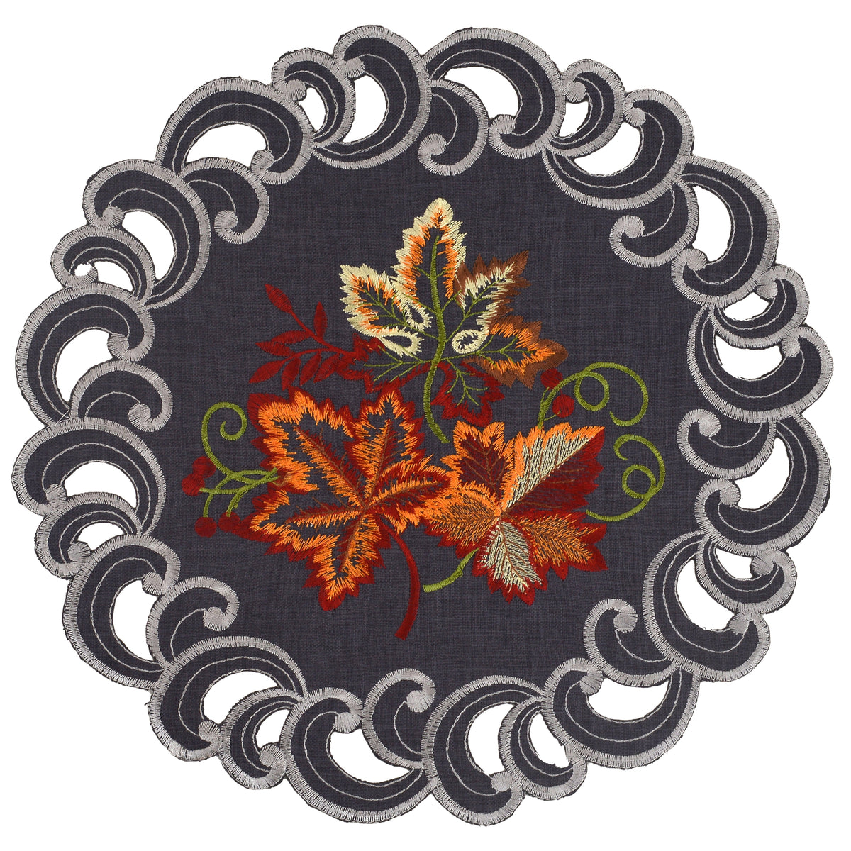 Gray Round Placemats – Aurora Charm, 15 Inch