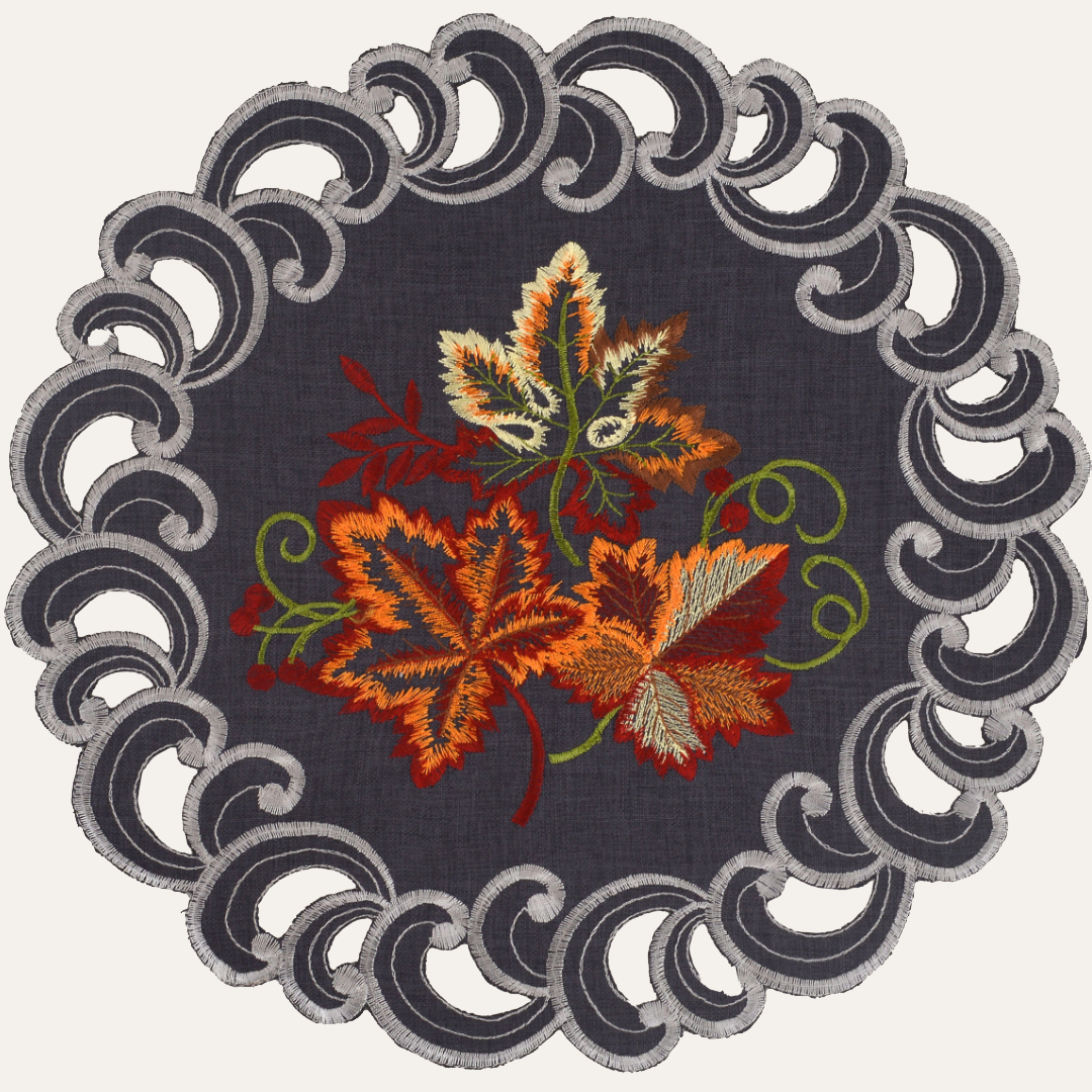 Gray Round Placemats – Aurora Charm, 15 Inch
