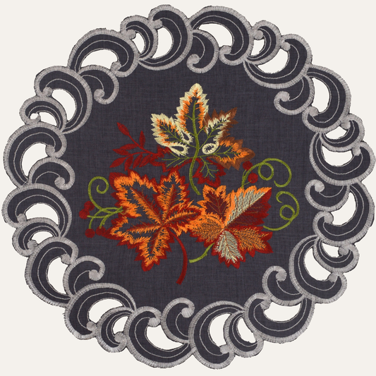 Gray Round Placemats – Aurora Charm, 15 Inch
