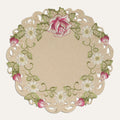 Docia Sand – Beige Table Doilies, Docia Collection Elegant Decorative Table Decor 15 inch