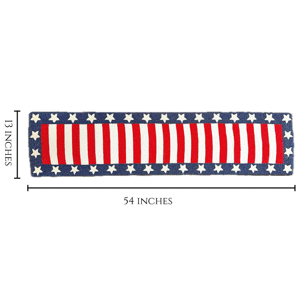 USA Flag Beaded Table Runner 13" x 54"