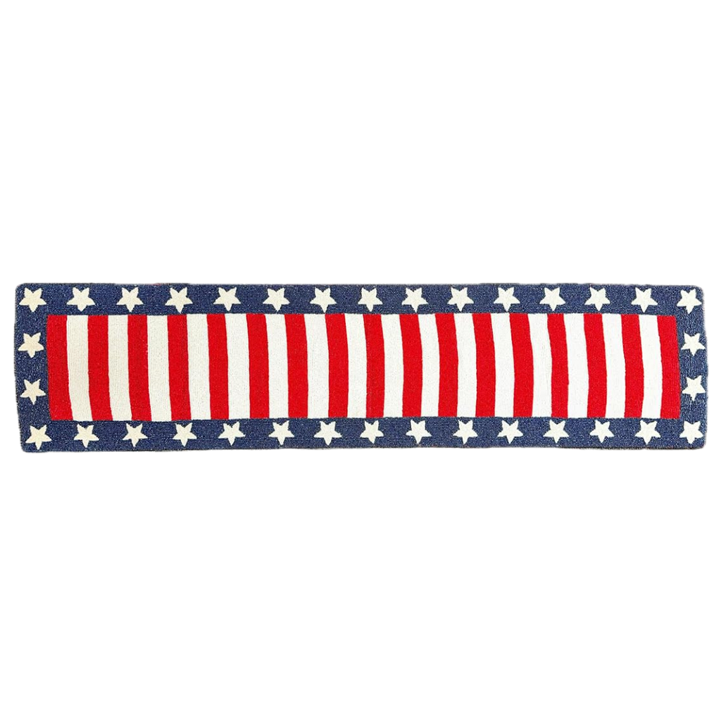 USA Flag Beaded Table Runner 13" x 54"